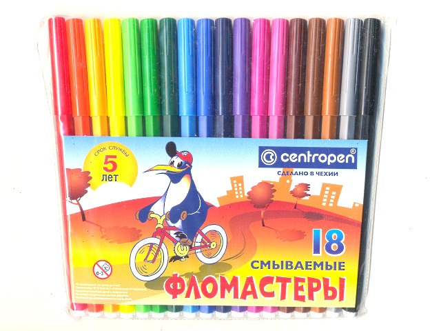 Фломастеры 18цв Centropen смываемые 7790/18 TP