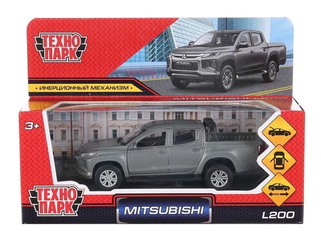 Машина металл Технопарк Mitsubisi L200 PickUp 13см серая L200-12FIL-GY