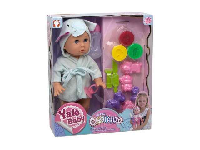 Кукла функциональная Yale Baby 35см с тестом для лепки 8525