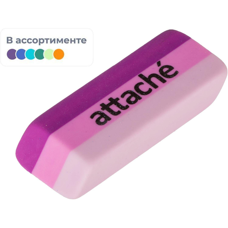 Ластик Attache 49*19*8мм каучук ассорти 1557376