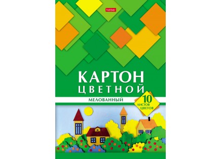 картон цветной А4 10л 10цв Hatber Геометрия Х-10Кц4_25051