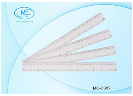 Линейка  30 см пластик Basir прозрачная МС-3387