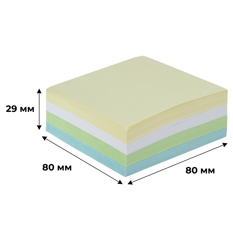 Блок бумажный цветной 80*80*2.9мм 80г Attache проклеен 1770150