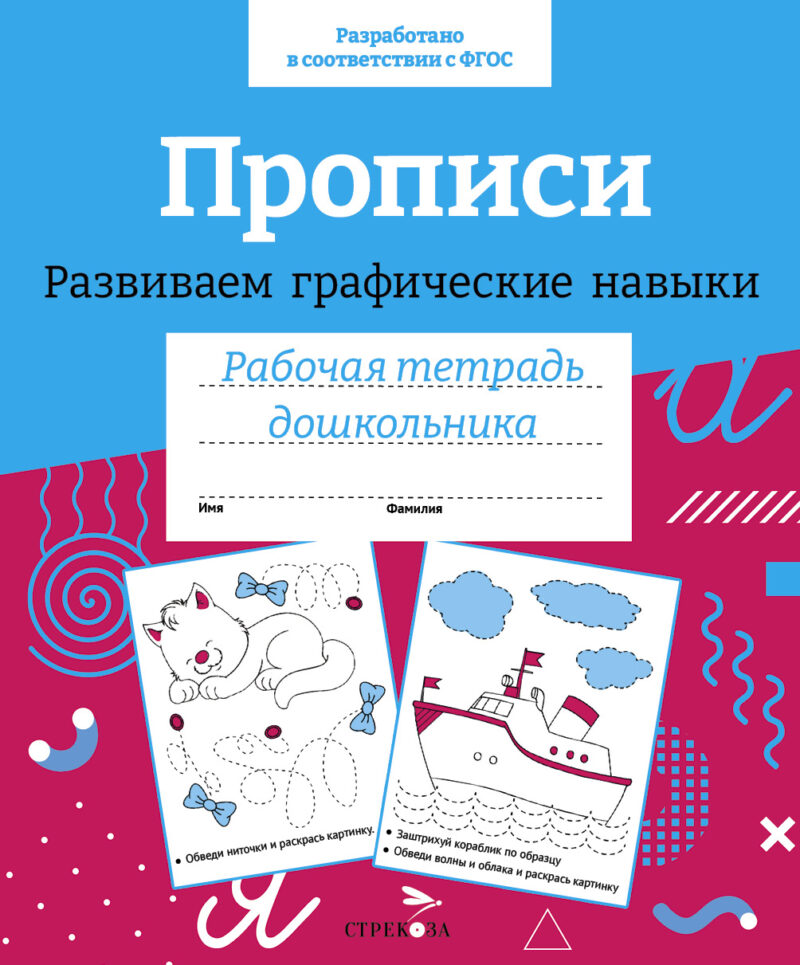 Прописи Рабочая тетрадь дошкольника Развиваем графические навыки в цветной обложке 12265