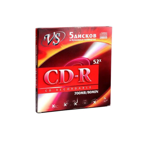 Диски 5 шт. CD-R VS 700Mb в конверте