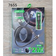 Кабель USB micro USB 2м Gerlax GD-52V 6.0А. QC3.0 Fast Charging. ткань 7655