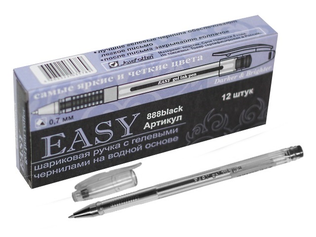 Ручка гелевая J.Otten Easy черная 0.5мм EА888